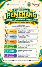 Perpustakaan Sumber Ilmu Karangtengah Mendapatkan Juara 1 Lomba Perpustakaan Tingkat Kabupaten
